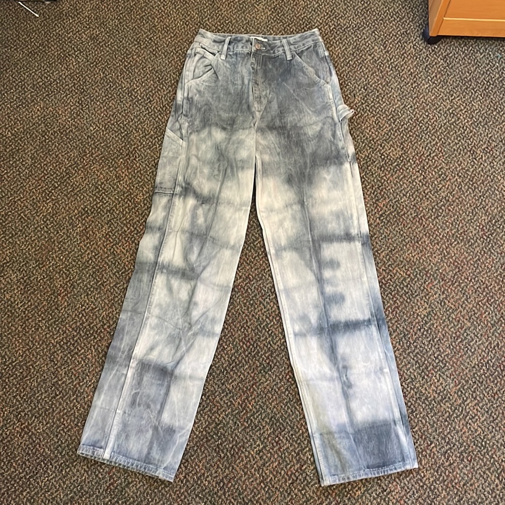 Pacsun women’s 90s Boyfriend carpenter tie-dye jeans